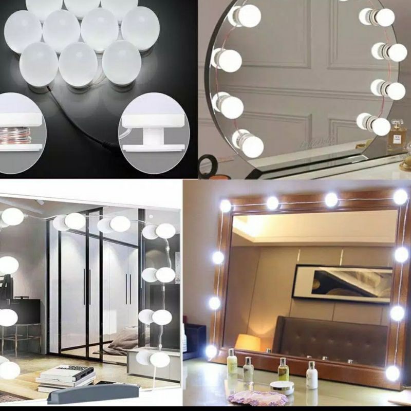 Lampu rias makeup lampu vanity mirror dengan tombol