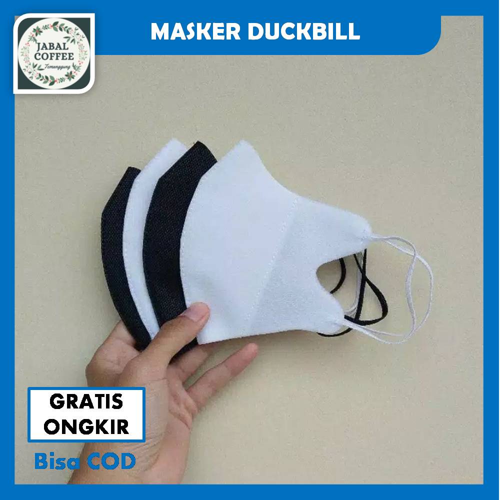 Masker Duckbill Garis / Face Mask Duckbill Putih Protective 3 Ply / Masker Duckbill 3 Ply 50 Pc J94