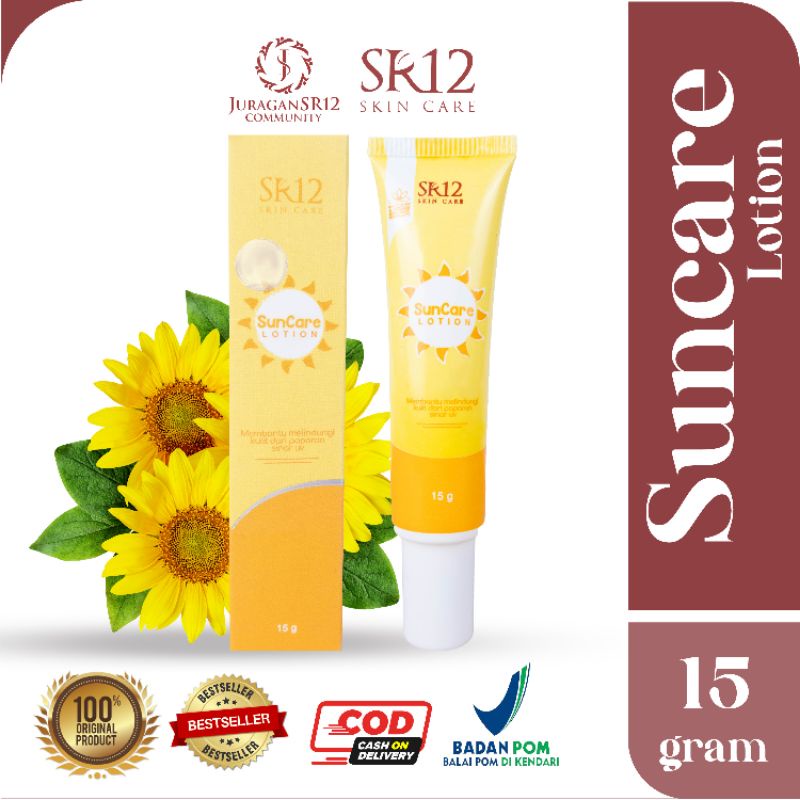 SR12 SUNCARE BPOM / SUNBLOCK SPF 25++ / Sunscreen wajah spf25 aman murah untuk kulit kusam berminyak