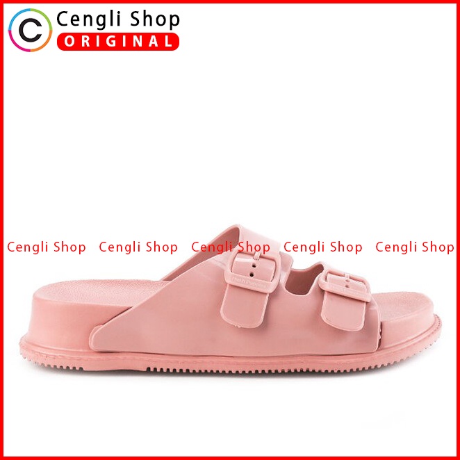 SANDAL SLIDE WANITA HUSH PUPPIES ORIGINAL CASUAL BRANDED PINK HW22