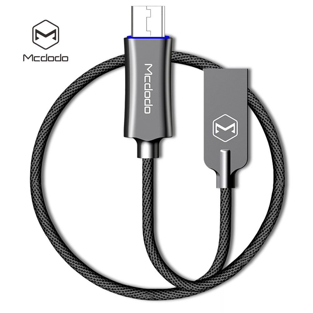 McDodo Auto Disc Micro USB 1 M QC 3.0 - Grey PLUS Lightning To Micro USB Adapter  White