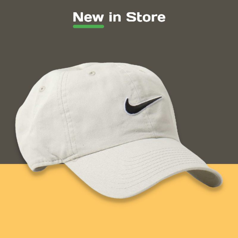 NIKE U NSW H86 SWOOSH WASH CAP LIGHT BONE ORIGINAL 100% TOPI PRIA ORI
