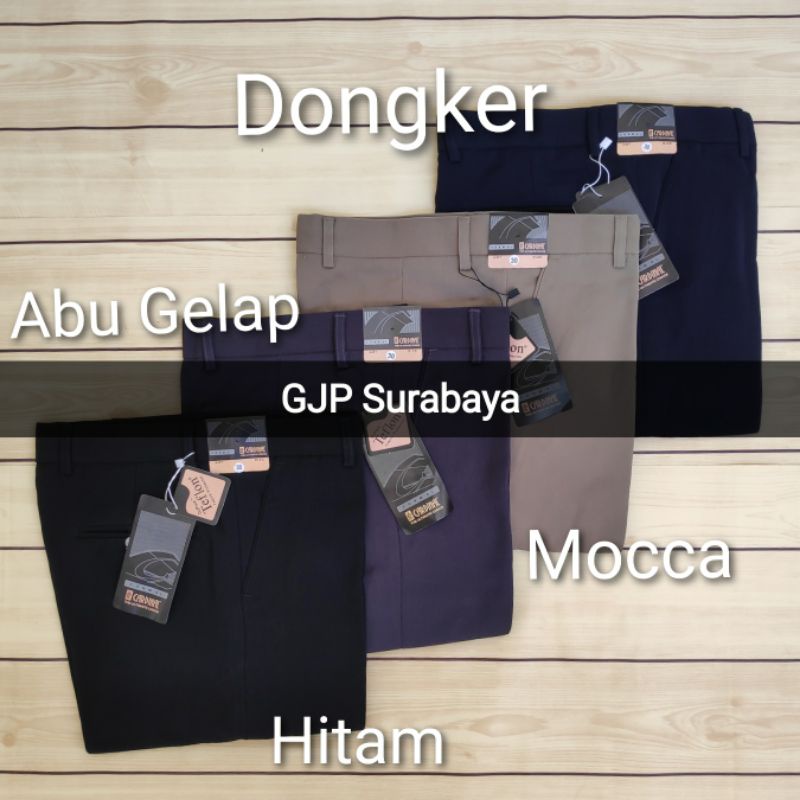 celana kantor formal kerja bahan tebal pria slimfit size 27 - 44