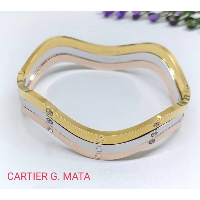 GELANG CARTIER GELOMBANG MATA TITANIUM ANTI KARAT