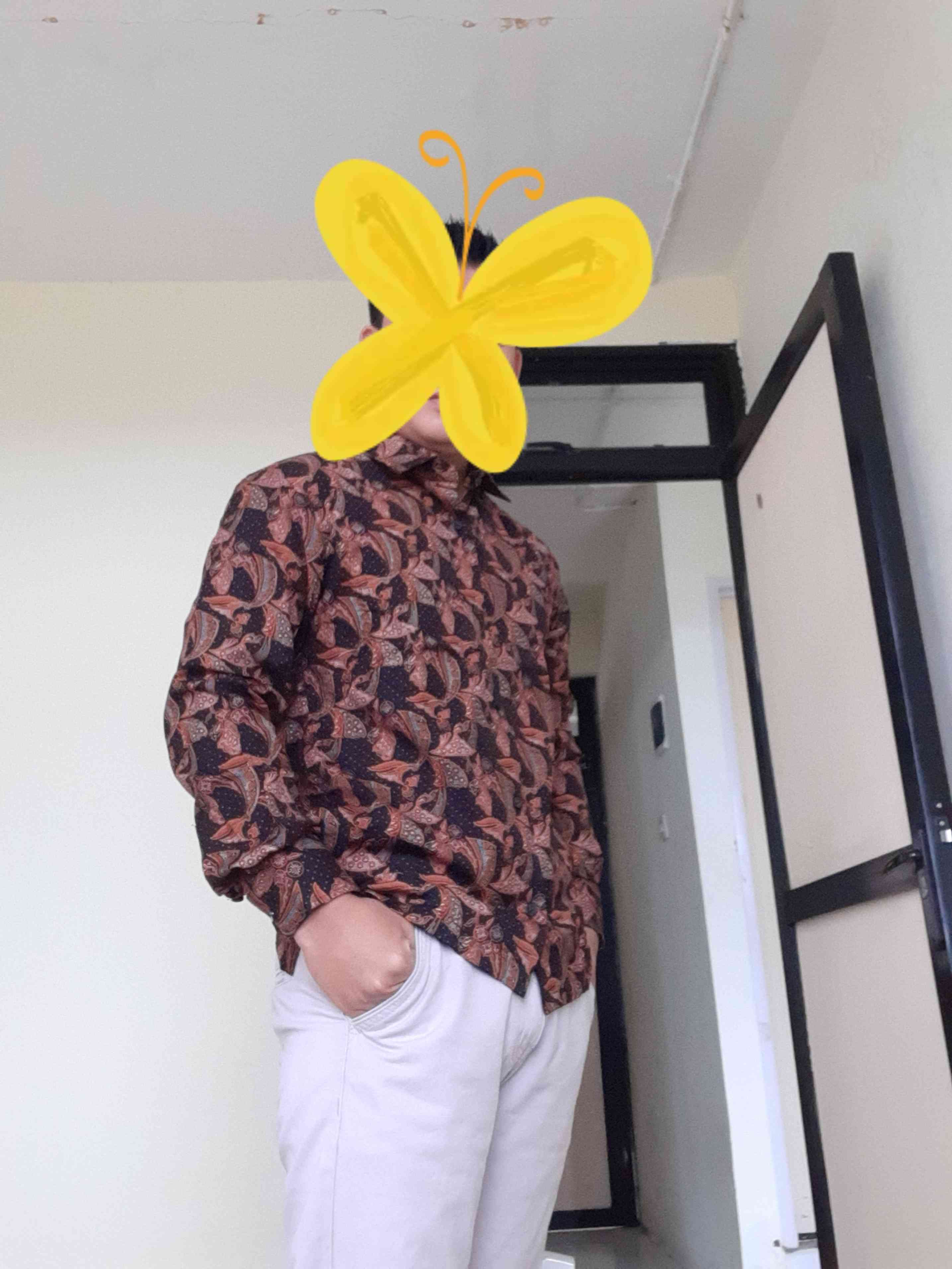 Kemeja Batik Pria Lengan Panjang Bl55 Katun Motif Modern Dixmont Semi Slimfit Premium