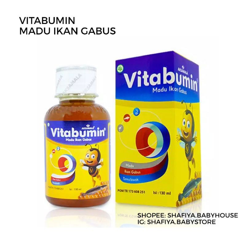 Vitabumin 130ml/ 60ml Madu Ikan Gabus Original