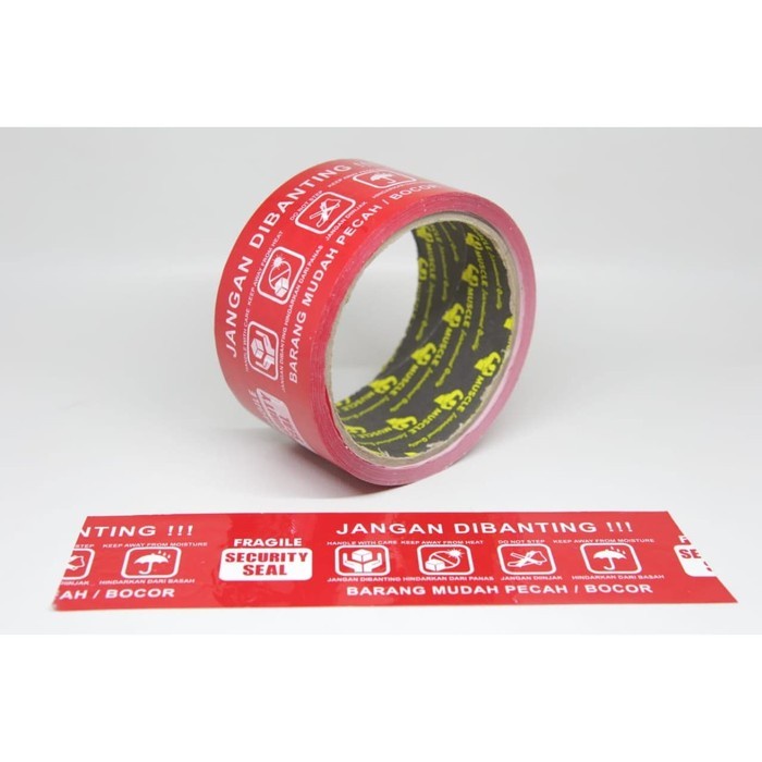 KT-01 Lakban Fragile Jangan DiBanting 2 INCH 48 MM 50 YARD Label Pecah Belah Lebih Hemat