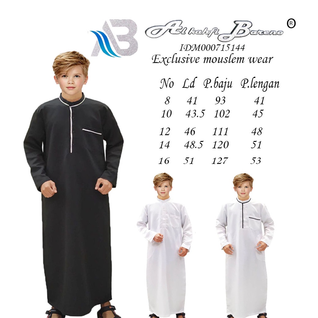 Baju Koko Anak Laki Laki  Gamis Anak Laki Laki Jubah Anak Laki Laki Jubah Anak Tangung No 8 - 16 Terbaru COD