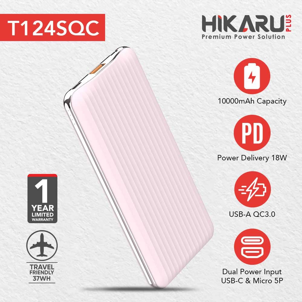 POWERBANK 10.000 mAh T124SQC HIKARU - ORIGINAL