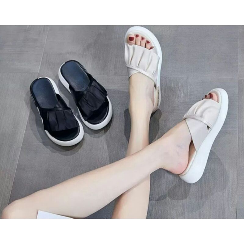 AGI7790 Sandal Slop Wanita Fashion Import X Renda Ready Jakarta Bisa COD (With Box)