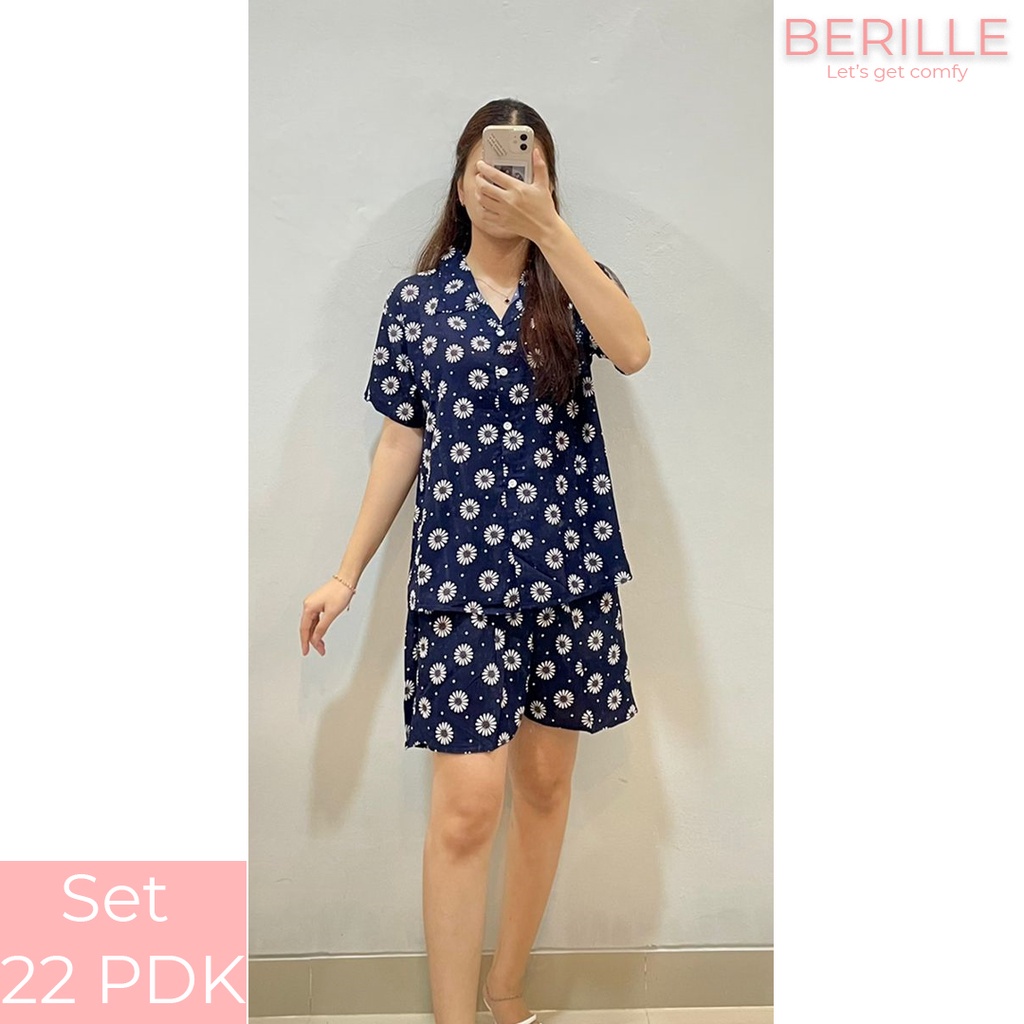 Piyama set Rayon Wanita / Setelan Piyama Wanita Motif / Piyama Rayon Viscose /  Piyama Motif Rayon Viscose Premium Termurah /Piyama Wanita Dewasa / Pajamas / Baju Tidur Wanita / Piyama setelan rayon viscose  (COD)-Set 22 PDK
