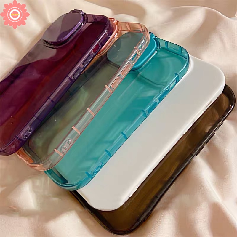 2 In 1 Soft Case TPU Warna Macaron Dengan Cermin Makeup Untuk IPhone 8 7 Plus 13 12 11 Pro Max X XR