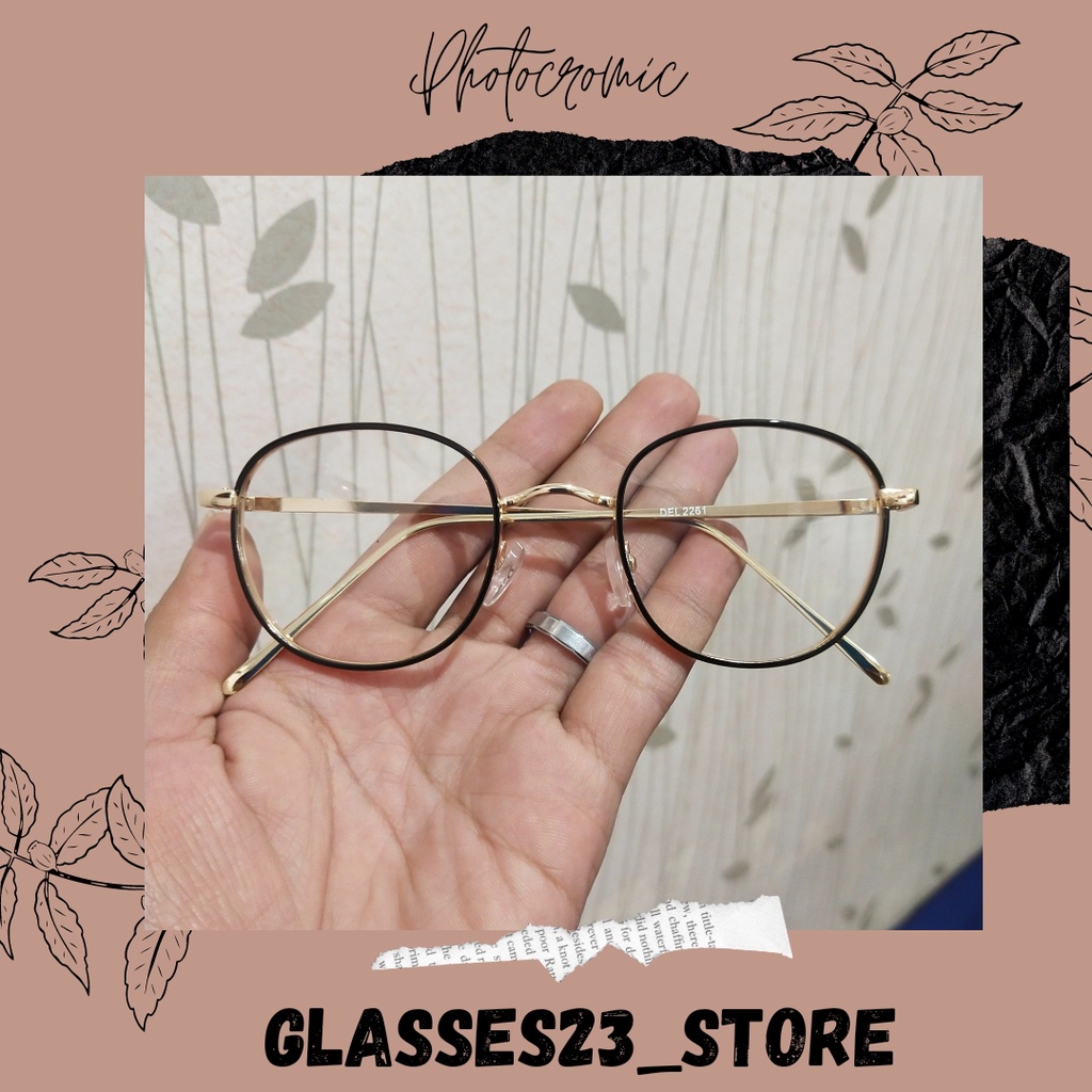 PHOTOCROMIC BERUBAH WARNA VINTAGE FRAME BLUERAY ANTIRADIASI WANITA PRIA KOREAN STYLE VINTAGE