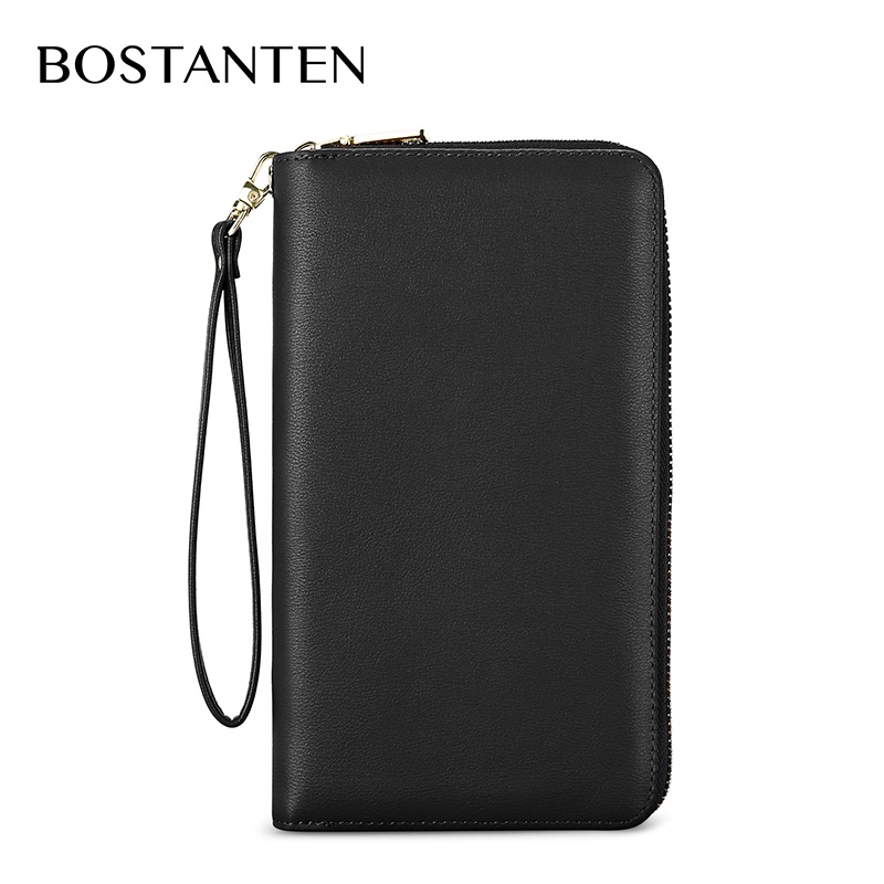 Bostanten Dompet Wanita Dompet PU Panjang Dompet Ritsleting Dompet Kulit