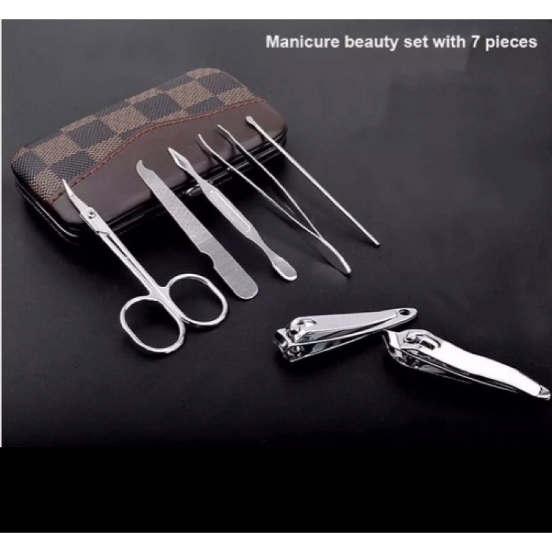 Manicure set 7in1 gunting kuku set korek kuping set gunting jepit bulu