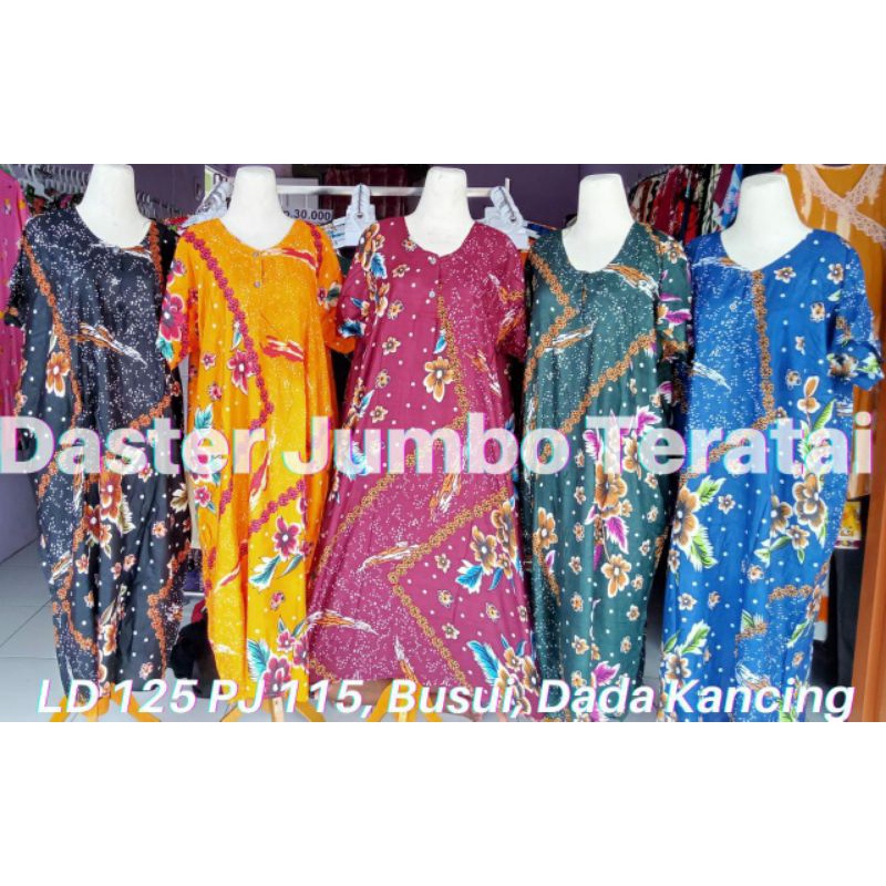 DASTER JUMBO TERATAI BUSUI LD 125 - 130/PJ 115 DADA KANCING BAHAN RAYON SUPER ADEM KUALITAS TERJAMIN