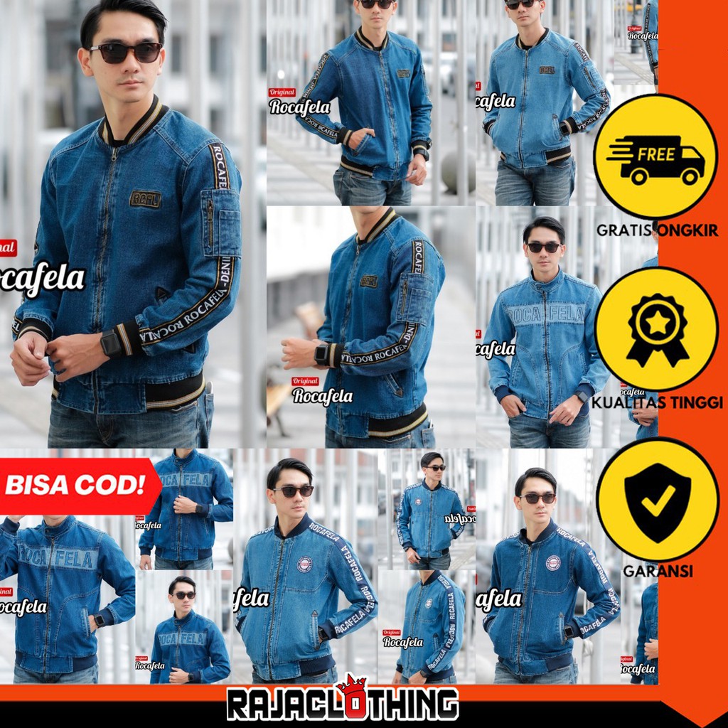RCL - Jaket Bomber Jeans The Riddick Tebaru - Jaket Jeans Riddick Original Rocafela