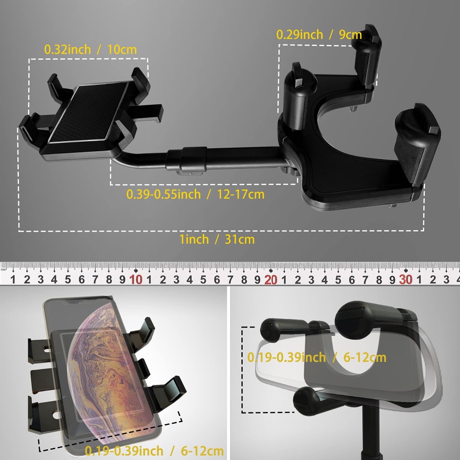 HD-59 HOLDER MOBIL CAR STAND HOLDER HP MOBIL JEPIT KACA SPION DUDUKAN HANDPHONE PHONE HOLDER UNIVERSAL FLEKSIBEL 360Derajat