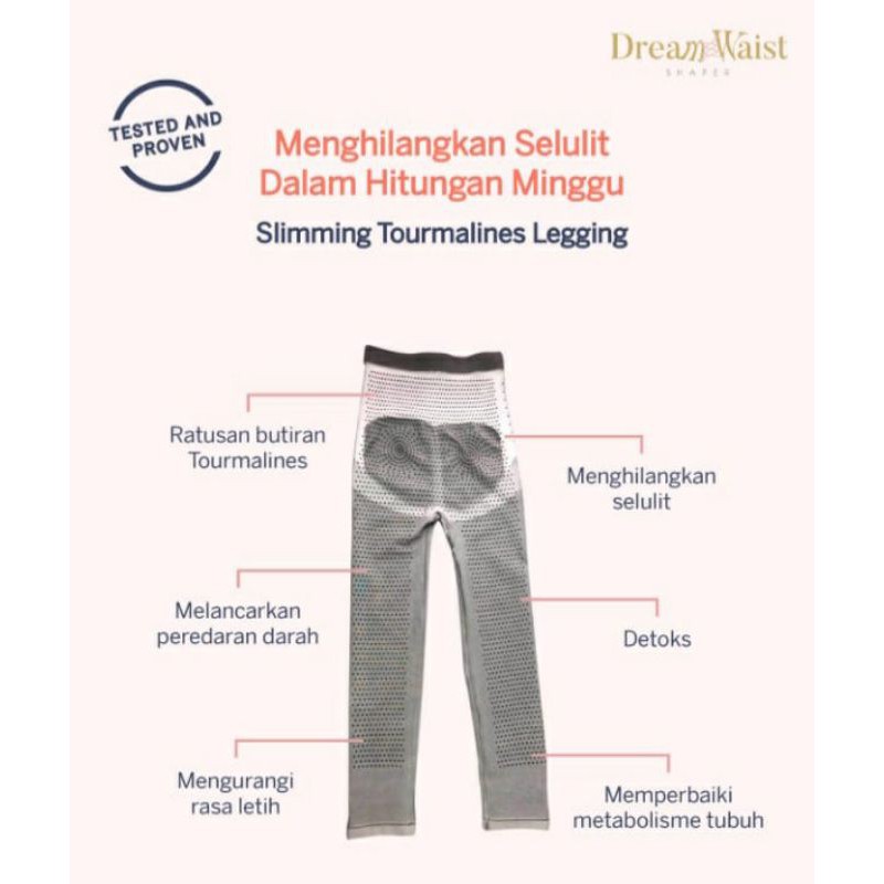 DreamWaist - Slimming Tourmalines Legging - Gray - Legging Kesehatan