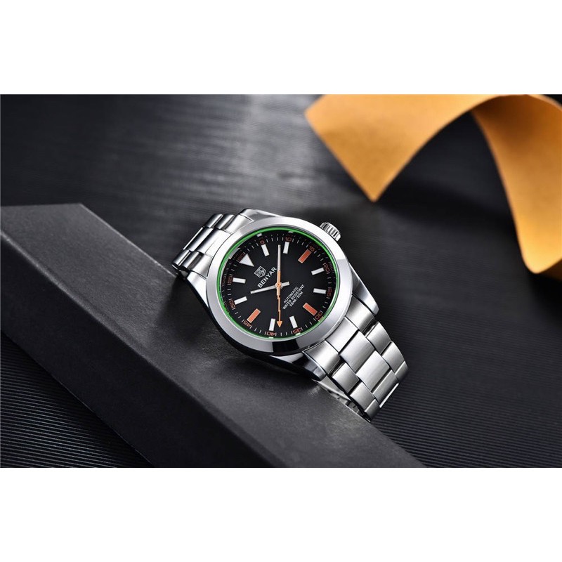 Jam Tangan Benyar Milgauss Original Silver Black Stainless Steel