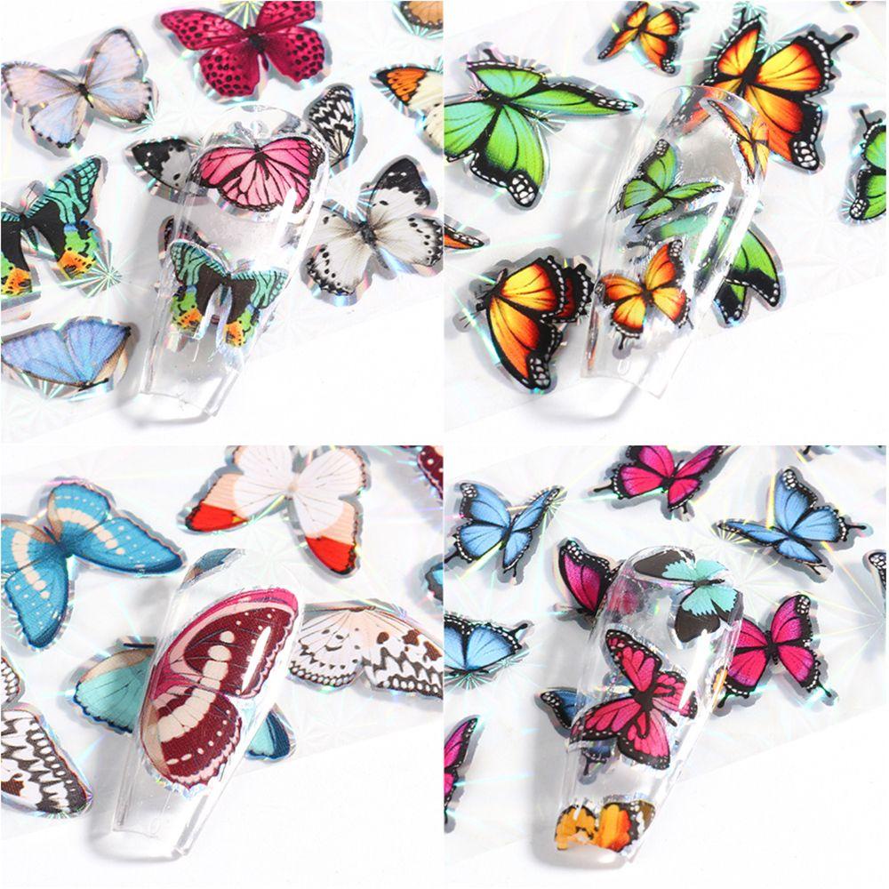 10pcs Stiker Kuku Motif Kupu-Kupu Untuk Manicure Butterfly