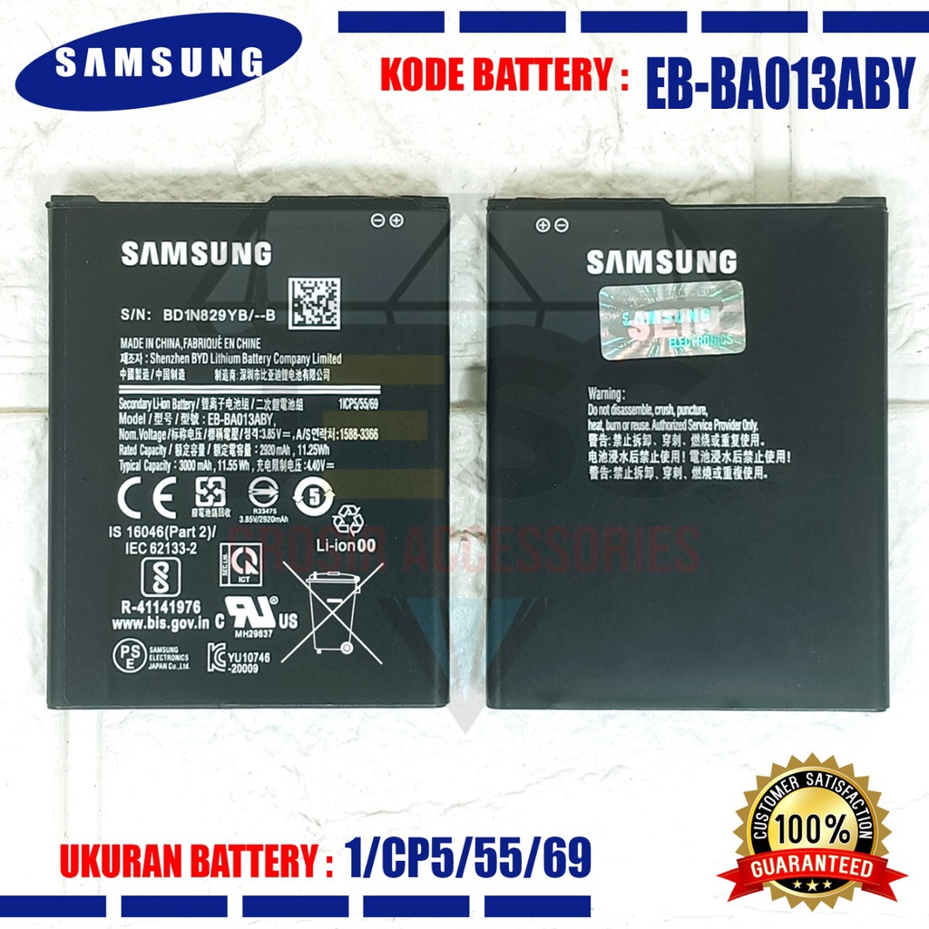 Baterai Battery Original SAMSUNG Galaxy A01 Core &amp; A01Core &amp; A013F &amp; A013G &amp; SM-A013F &amp; SM-A013G &amp; M01 CORE &amp; SM-M013F &amp; M01CORE &amp; SM-M013G &amp; M013F &amp; M013G Kode Batre EB-BA013ABY