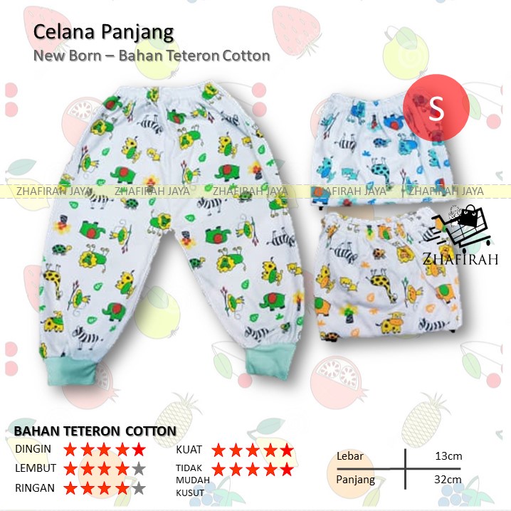 ❤ZJ❤ Celana Panjang Bayi New Born Bahan Adem Dingin Katun Teteron Size S M L - Celana Panjang Bayi Bahan Katun Teteron Dingin Adem Size S M L