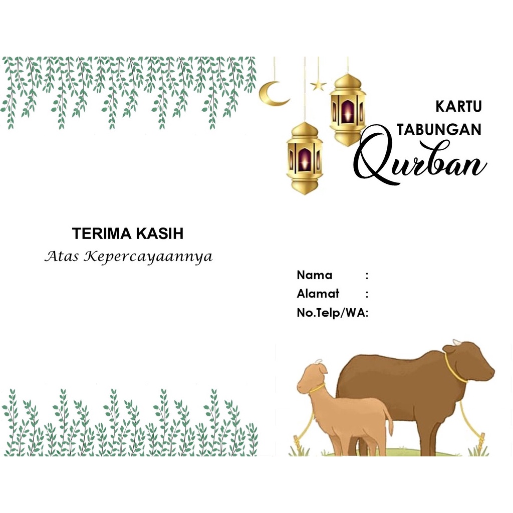 

KARTU TABUNGAN QURBAN/TABUNGAN HARI RAYA QURBAN