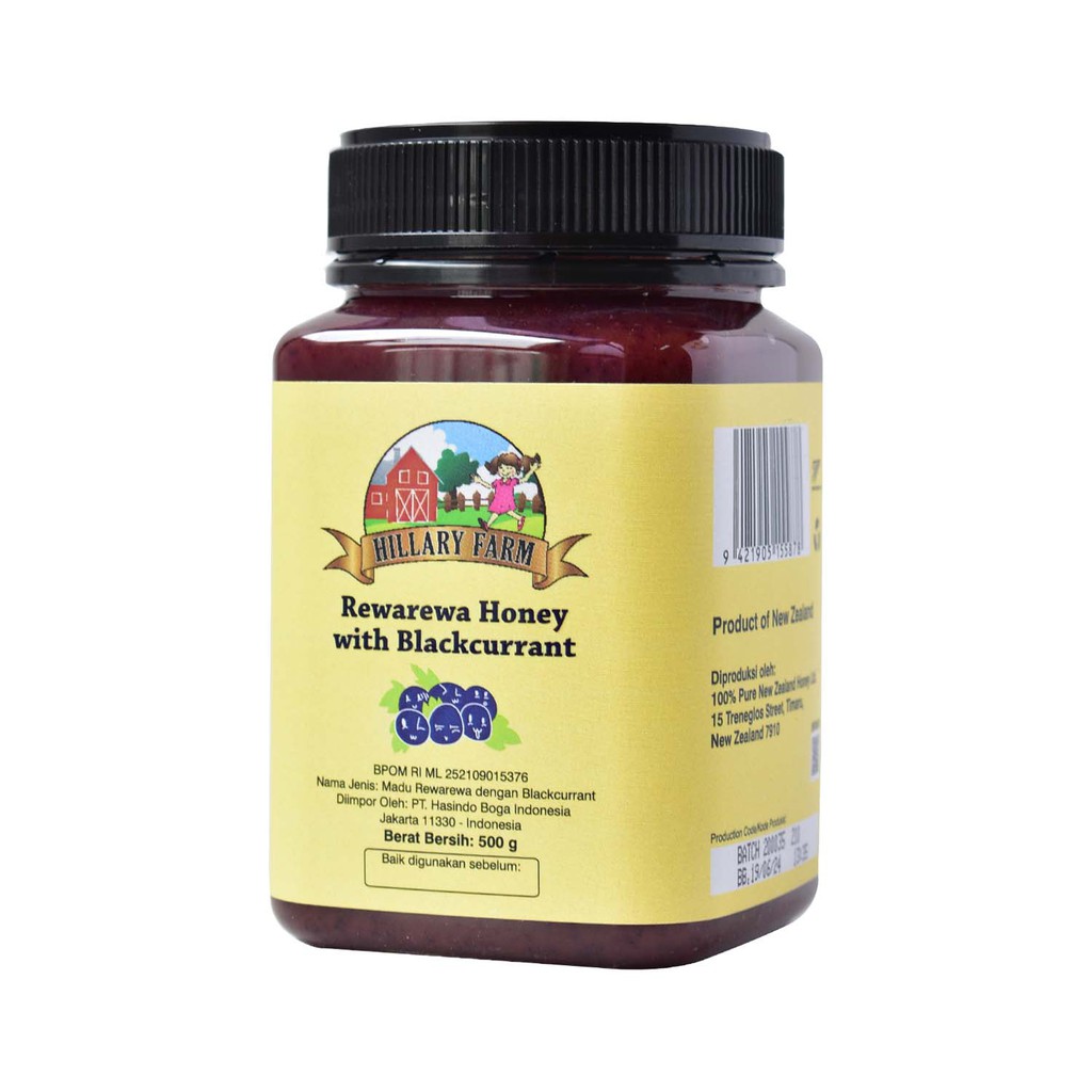 

Hillary Farm - Rewarewa Honey with Blackcurrant 500 Gr