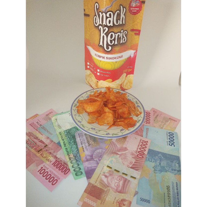 

Promo !!! Snack keripik singkong berhadiah uang (ANTI ZONK)/Snack keris berhadiah