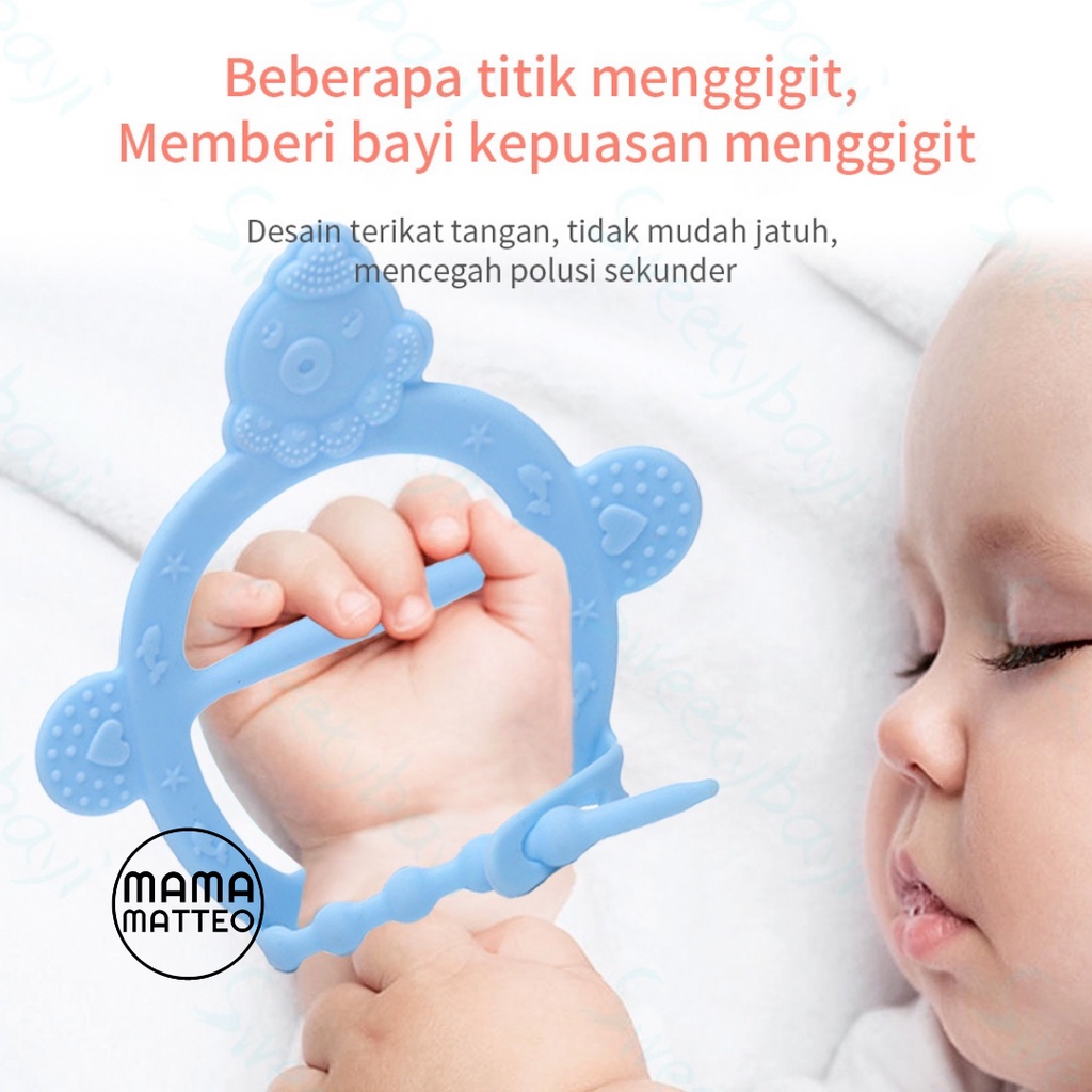 TEETHER Gelang Bayi SIlikon / Bahan Food Grade Silicone / Gigitan Tangan Bayi / Warna Pink Biru Merah Hijau Brown Mauve