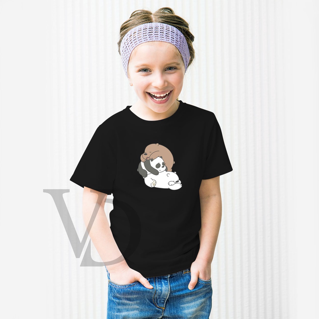 Kaos Anak Perempuan &amp; Laki - laki Unisex We BARE bear WBB panda grizzly bear / kaos anak lucu / baju