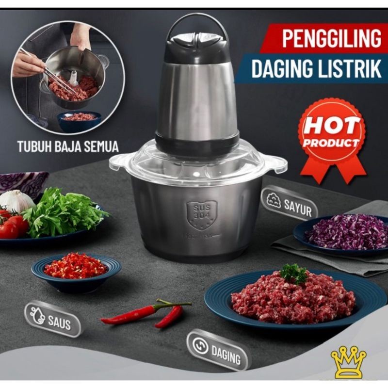 Chopper Blender daging penggiling Meat Blender Elektrik Stainless Steel