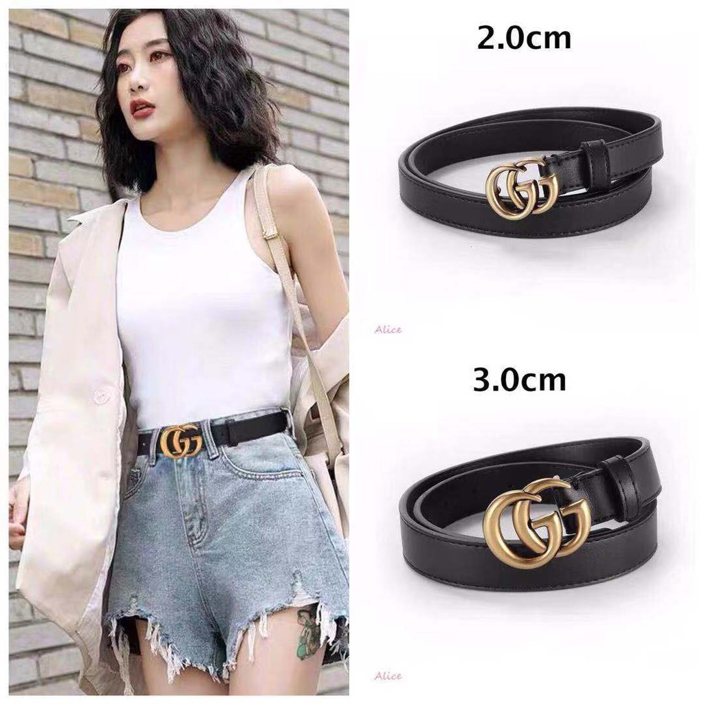 Tali Pinggang Double G Belt Wanita Belt Fashion Sabuk Kulit Buatan Polyurethane Import/ikat pinggang wanita