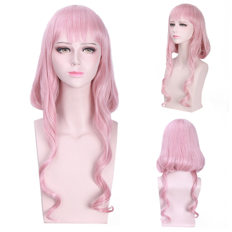 LOL-127 wig rambut palsu daily lolita cosplay love nikki wedding pink panjang