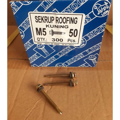 Sekrup ROOfing Kuning (LION) M5 50,Baut Driling,Baut Baja Ringan