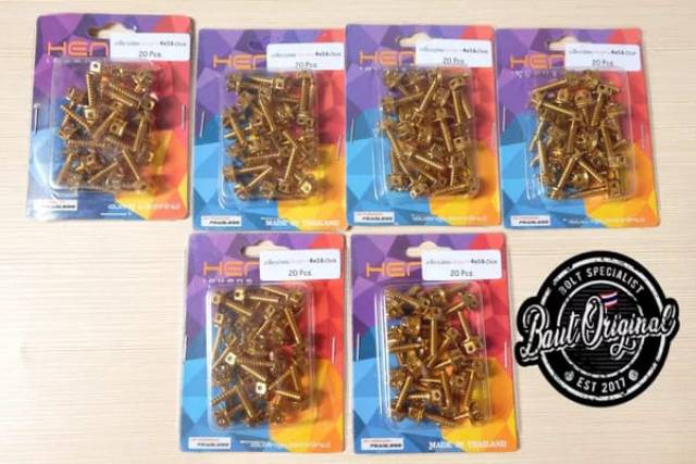 baut probolt body honda 4x16 flower gold original heng scoopy beat vario pcx 20 pcs