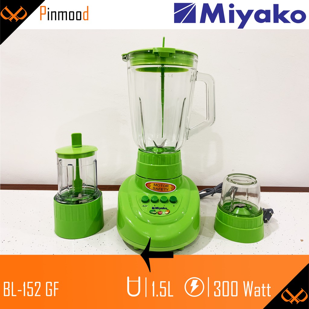 MIYAKO BLENDER BL-152 GF [ 1,5 LITER ] PELUMAT 3 IN 1 KACA ICE CRUSHER (GILING ES )