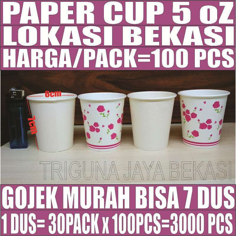 Paper Cup 5oz 100pcs Gelas Kertas Ice Cream Eskrim Jasuke 5 Oz 150ml Murah Bekasi