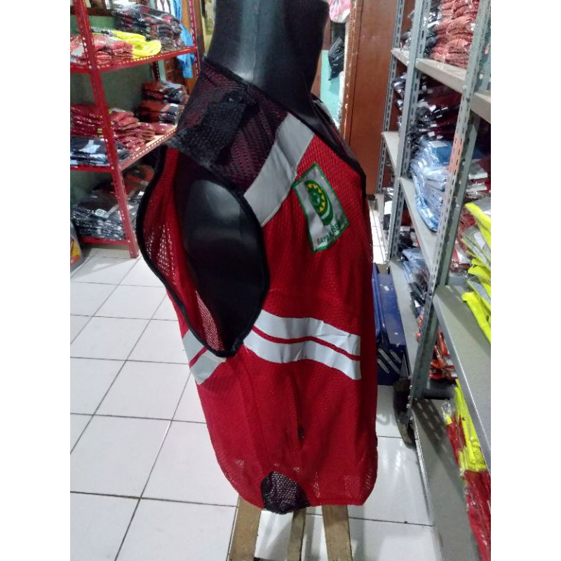 ROMPI SAFETY JARING MERAH HITAM BERLOGO SAYA PILIH SELAMAT