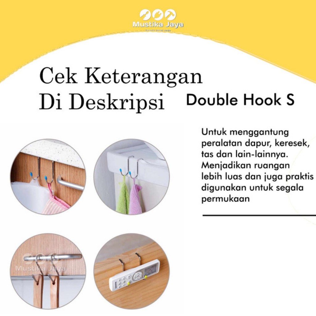 Gantungan Stainless Hook Double Hook Doubel Gantungan Serbaguna