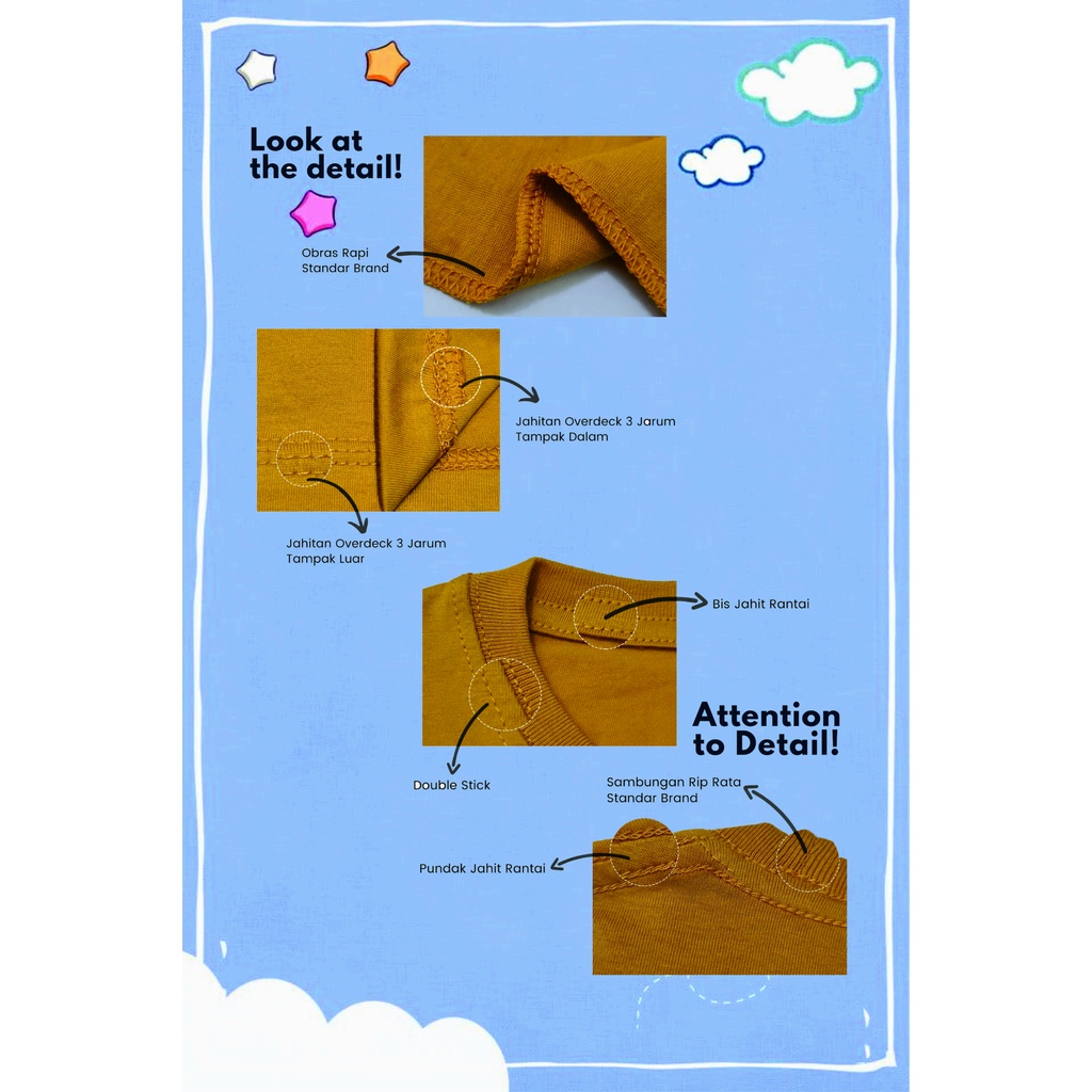 Baju kaos anak Fendi Lengan Pendek Unisex 1-5 tahun