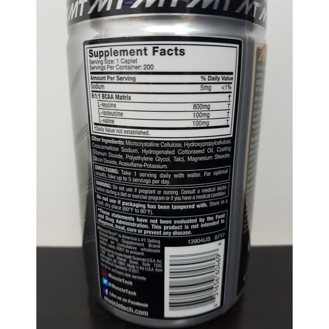 Platinum Bcaa Muscletech 200 Caps (Platinumbcaa 200 Caplet / Capsules)