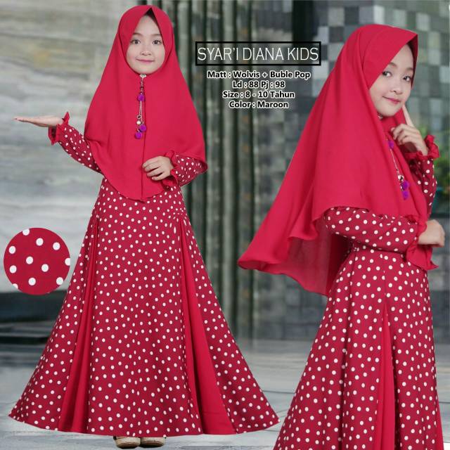 PROMO/ TERBARU/ (SET) SYAR'I DIANA KIDS/GAMIS ANAK