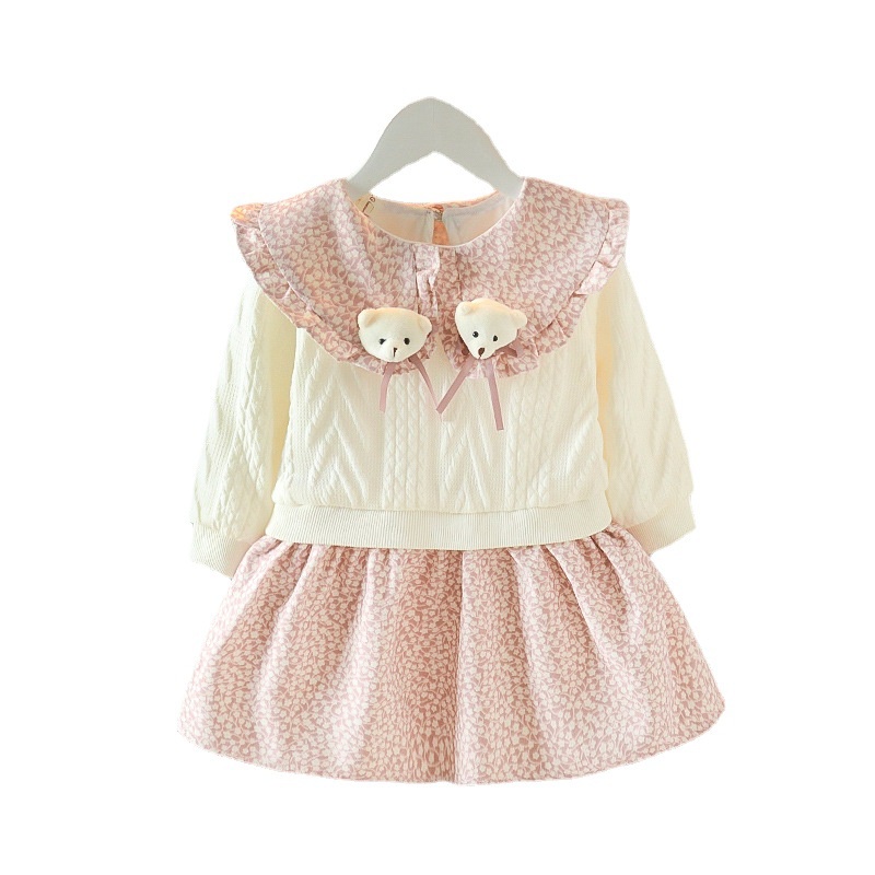 HappyOliver DRESS ANNYEONG BEAR EBV Baju Dress Anak Perempuan Import/Dress Bayi Perempuan/Gaun Bayi Perempuan/Dress Pesta/Dress Bayi