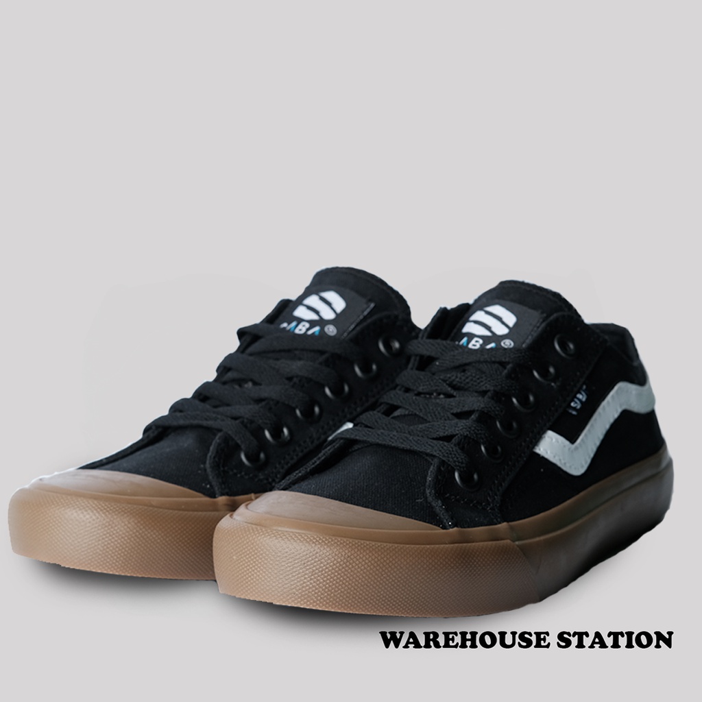 SABA Veloz Low Black Gum - Sepatu Sneakers Casual Pria Wanita