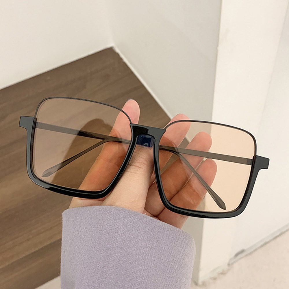 Kacamata Hitam Polos Anti blue Bentuk Persegi Gaya retro Untuk unisex