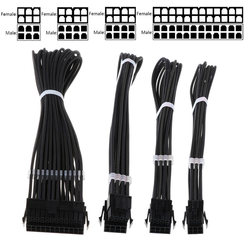 Kit Kabel Extension btsg Basic 1x24pin 1x Eps4+4Pin 1x Pcie6+2Pin 1x PCI-E 6Pin