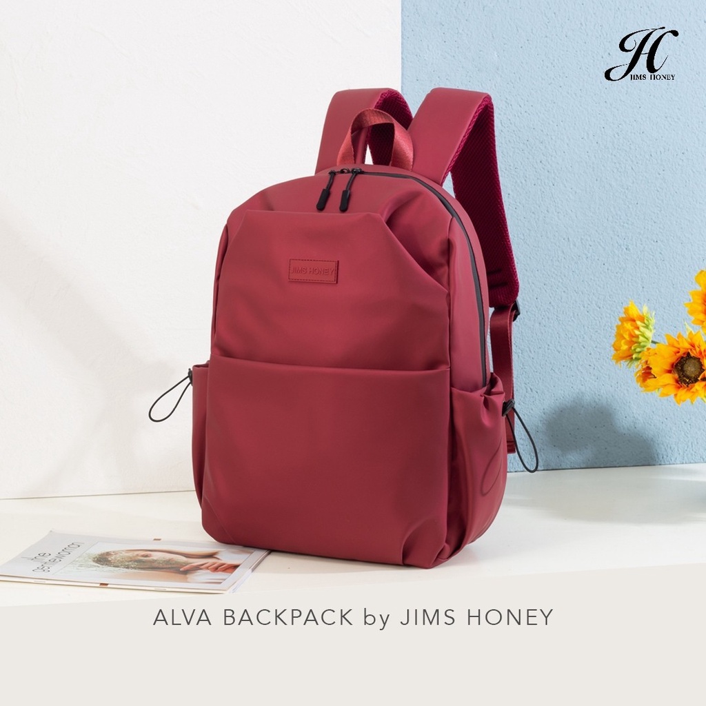 Jims Honey Alva Backpack - Tas Ransel Pria dan Wanita-Red