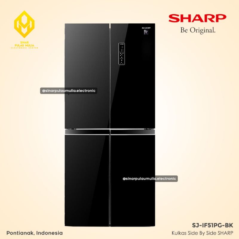 Sharp Kulkas 4 Pintu Side By Side 472 Liter - SJ-IF51PG-BK / SJ IF 51 PG BK / 51PG BK / IF51PG / IF5